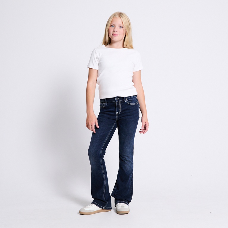 Stitch back pocket bootcut jeans "90`s Boot star stitch" Dark Blue 2